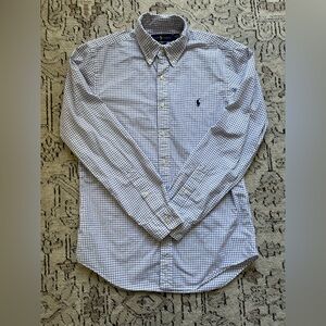 Ralph Lauren Slim Fit Purple & Navy Plaid Button Down Long Sleeve Dress Shirt M